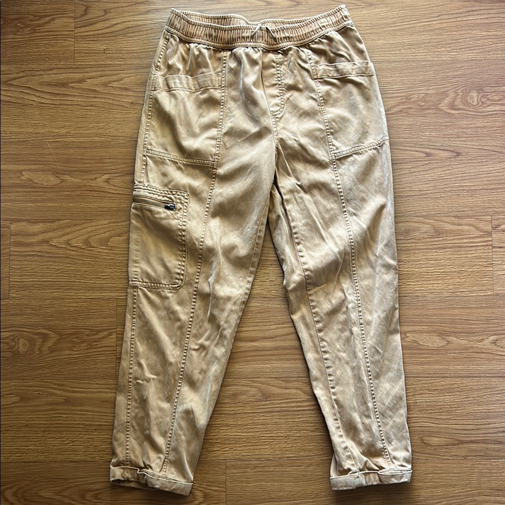 Nicole Miller Tan Cargo Pants Relaxed Fit